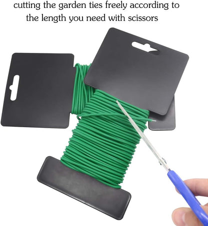 3.5mm Garden Ties, Reusable Plant Twist Tie Black Heavy Duty Soft Plant Wire for Gardening, Home, Office (52.5 Feet)