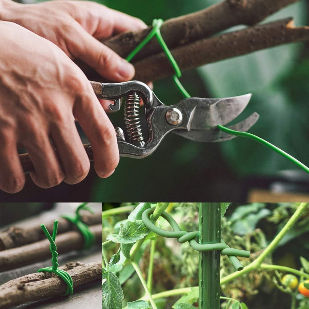 3.5mm Garden Ties, Reusable Plant Twist Tie Black Heavy Duty Soft Plant Wire for Gardening, Home, Office (52.5 Feet)
