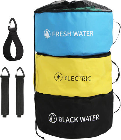 3PK RV Hose Storage Bags, Waterproof Camper Cord Utility Organizer