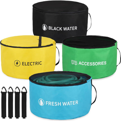 3PK RV Hose Storage Bags, Waterproof Camper Cord Utility Organizer