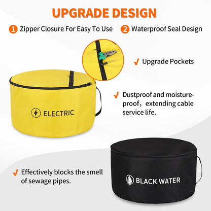 3PK RV Hose Storage Bags, Waterproof Camper Cord Utility Organizer