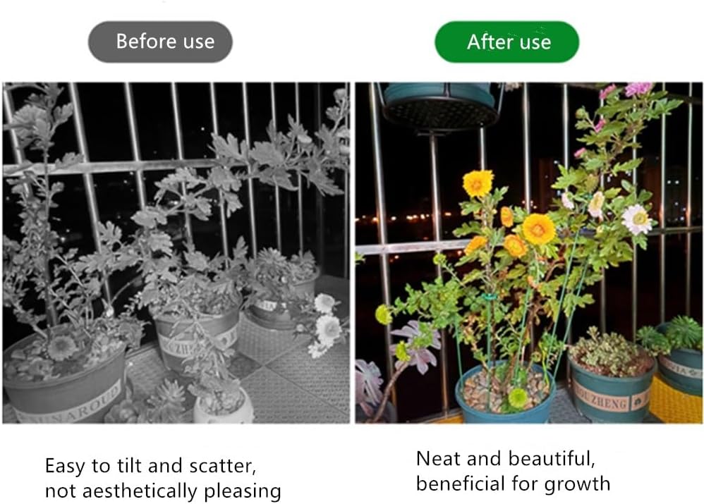 18 Pack Small Plant Support Plant Stakes, Adjustable Garden Single Stem Support Stake, Planter Support Ring for Orchid, Rose, Peony, Peppers and More