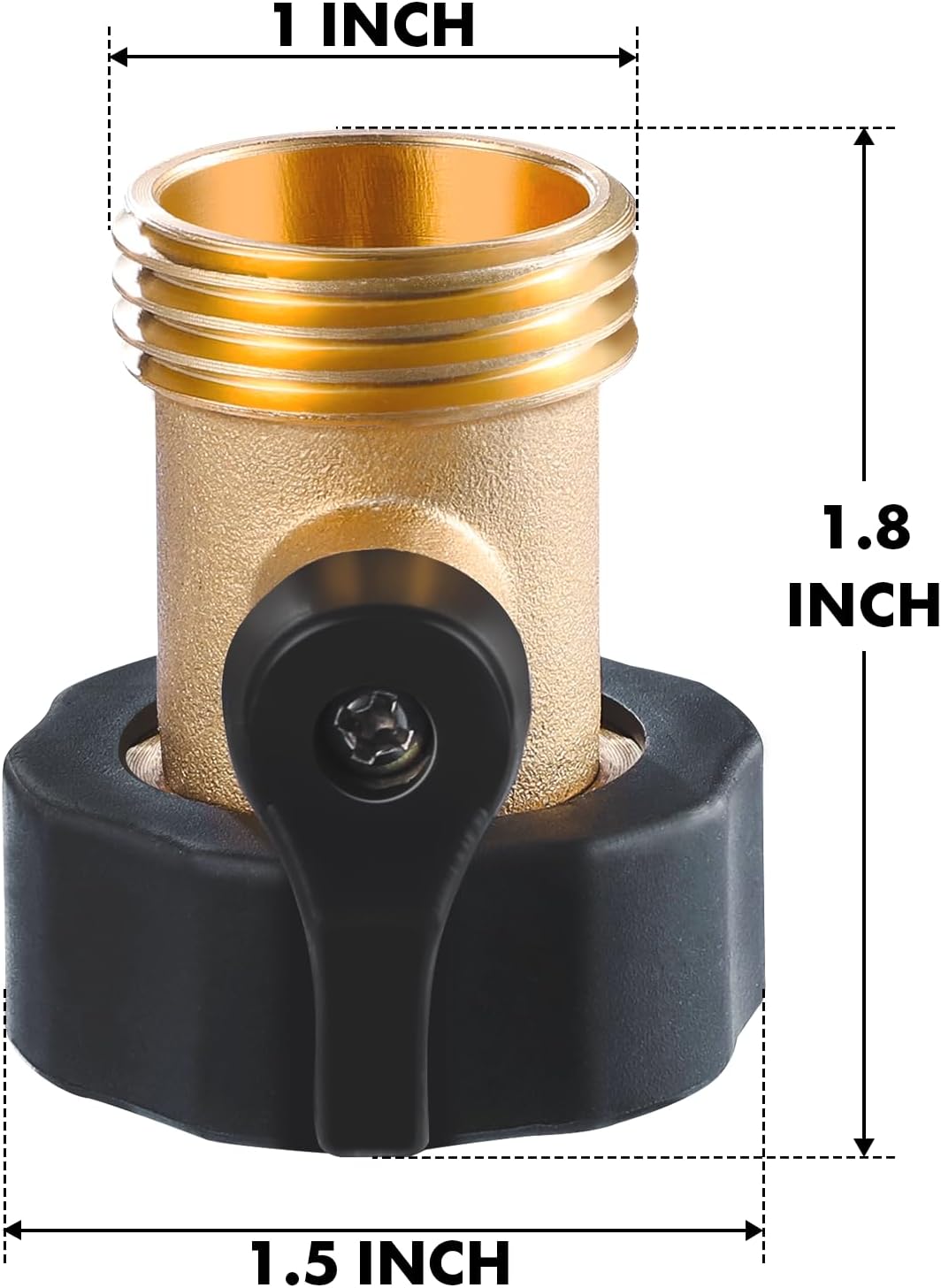 Heavy Duty Brass Shut Off Valve Garden Hose Connector 2 Pack