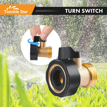Heavy Duty Brass Shut Off Valve Garden Hose Connector 2 Pack