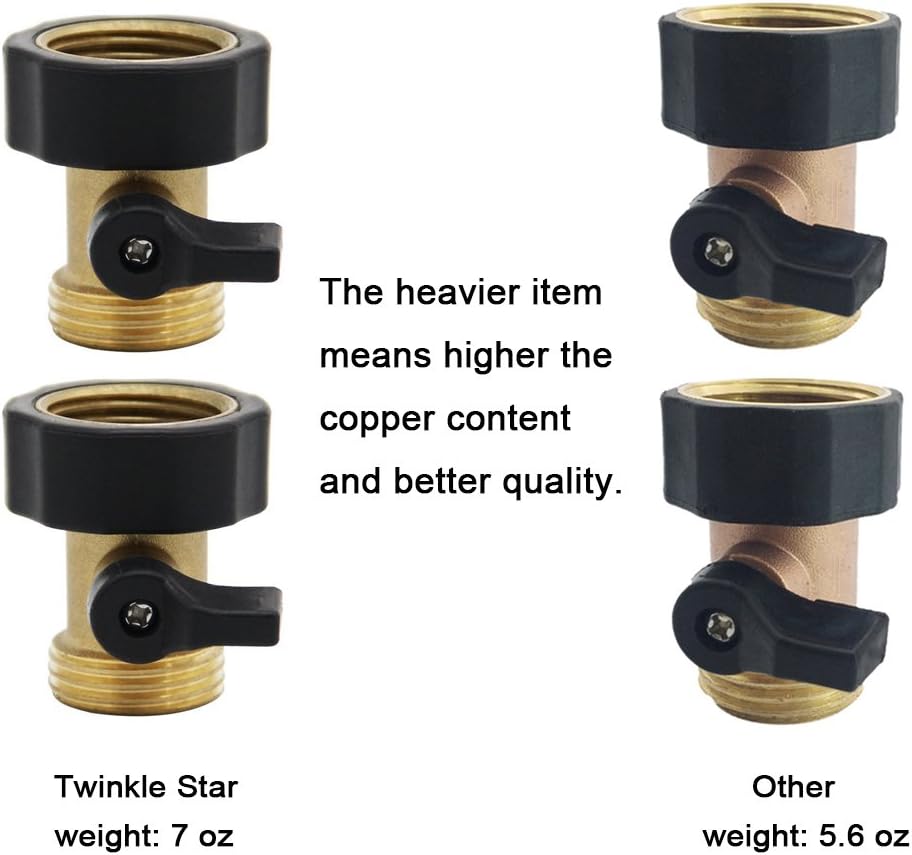 Heavy Duty Brass Shut Off Valve Garden Hose Connector 2 Pack