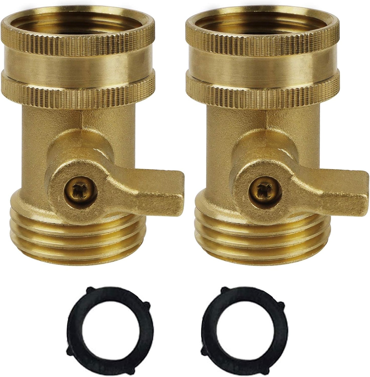 Heavy Duty Brass Shut Off Valve Garden Hose Connector 2 Pack