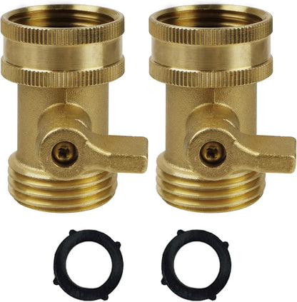 Heavy Duty Brass Shut Off Valve Garden Hose Connector 2 Pack