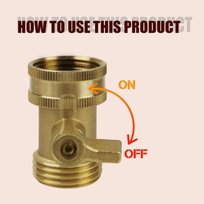 Heavy Duty Brass Shut Off Valve Garden Hose Connector 2 Pack