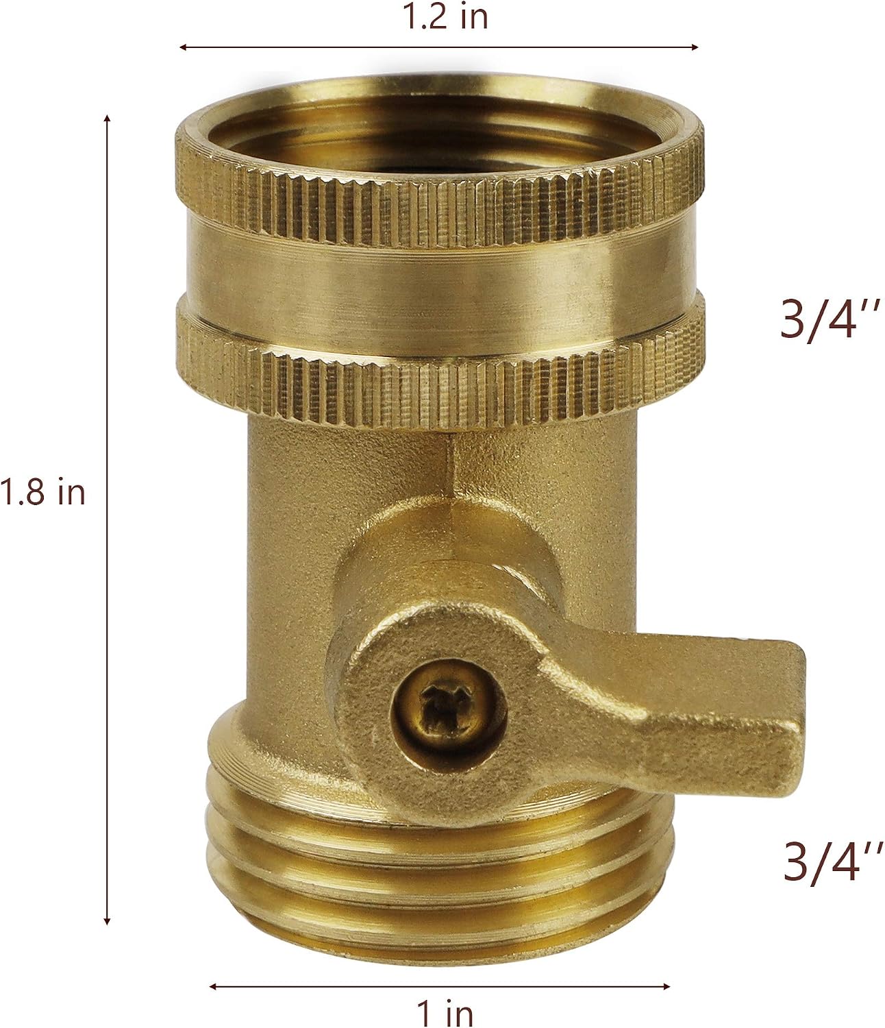 Heavy Duty Brass Shut Off Valve Garden Hose Connector 2 Pack