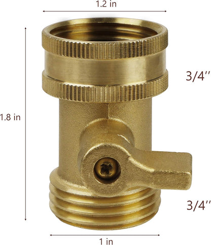 Heavy Duty Brass Shut Off Valve Garden Hose Connector 2 Pack