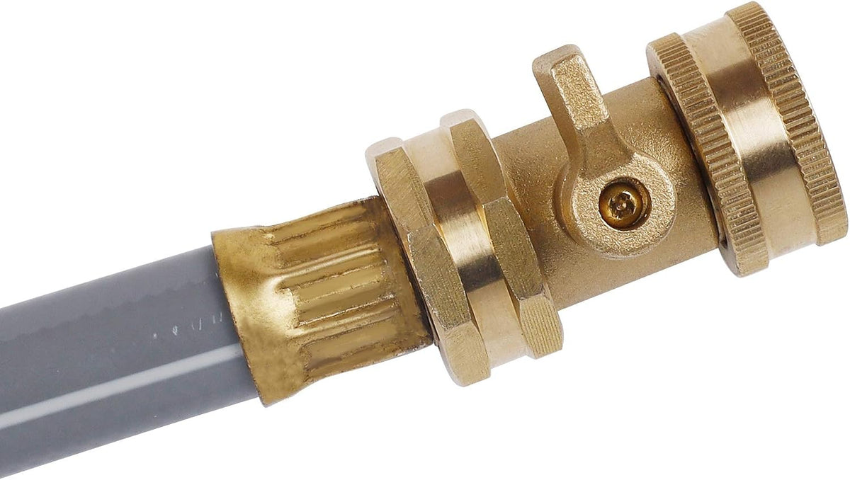Heavy Duty Brass Shut Off Valve Garden Hose Connector 2 Pack