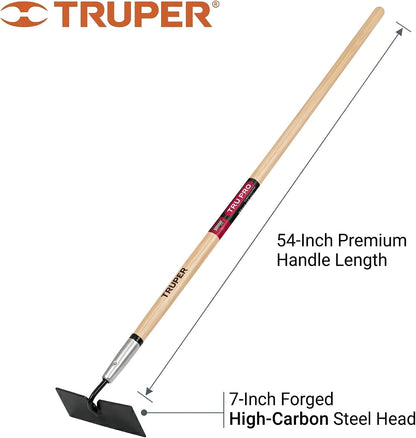 TruPro 7-Inch Forged Onion Hoe, 54-Inch Premium North American Ash Wood Handle, Heavy-Duty Professional Garden and Agricultural Cultivating Tool (Model 33571 / ATO-X)