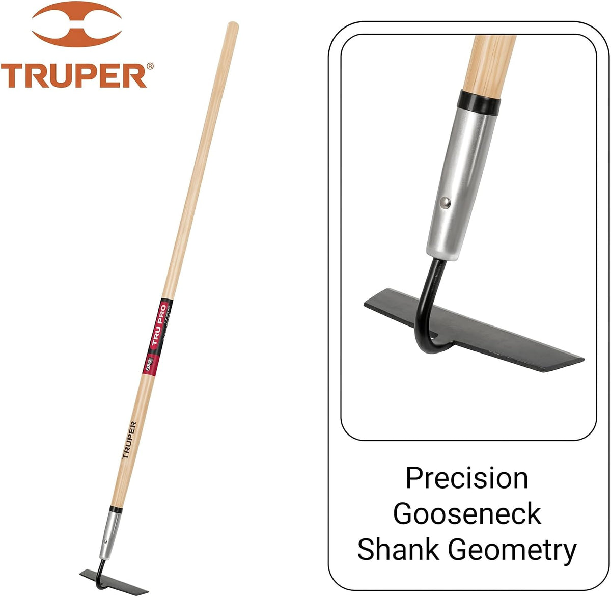 TruPro 7-Inch Forged Onion Hoe, 54-Inch Premium North American Ash Wood Handle, Heavy-Duty Professional Garden and Agricultural Cultivating Tool (Model 33571 / ATO-X)