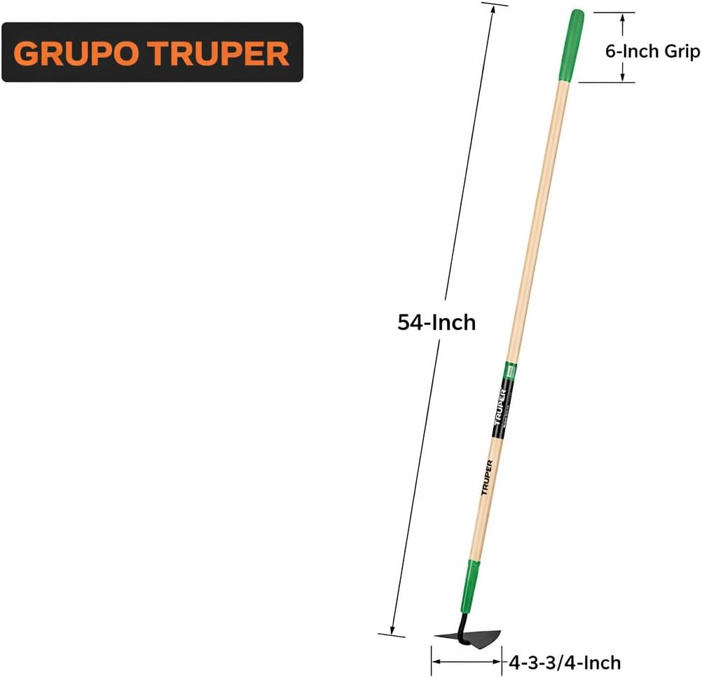 TruPro 7-Inch Forged Onion Hoe, 54-Inch Premium North American Ash Wood Handle, Heavy-Duty Professional Garden and Agricultural Cultivating Tool (Model 33571 / ATO-X)