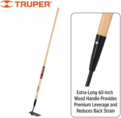 TruPro 7-Inch Forged Onion Hoe, 54-Inch Premium North American Ash Wood Handle, Heavy-Duty Professional Garden and Agricultural Cultivating Tool (Model 33571 / ATO-X)