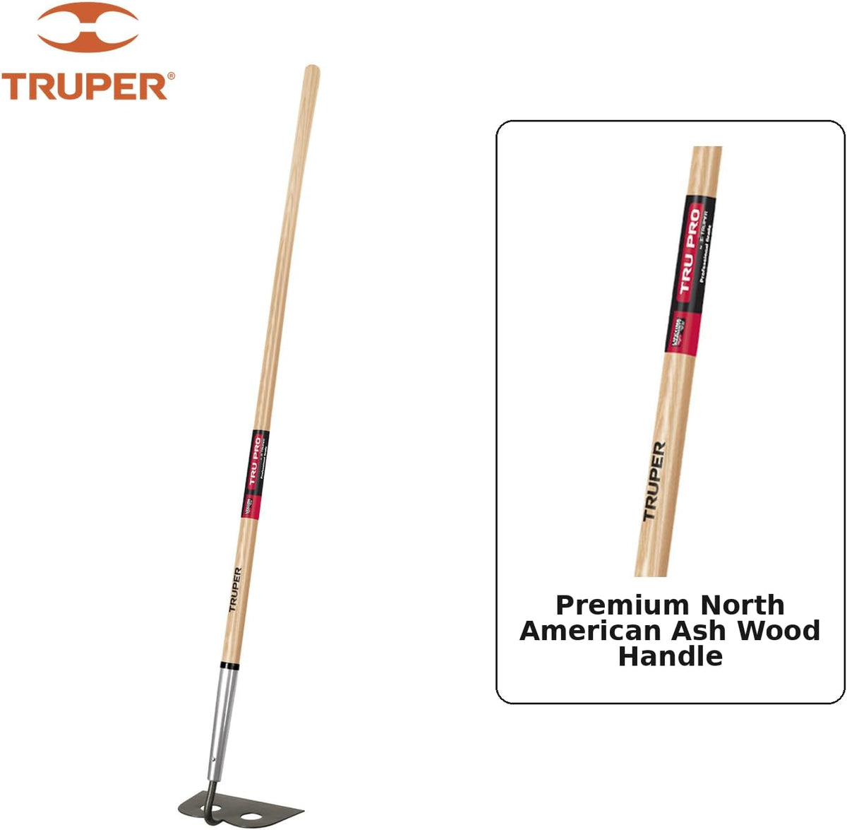 TruPro 7-Inch Forged Onion Hoe, 54-Inch Premium North American Ash Wood Handle, Heavy-Duty Professional Garden and Agricultural Cultivating Tool (Model 33571 / ATO-X)
