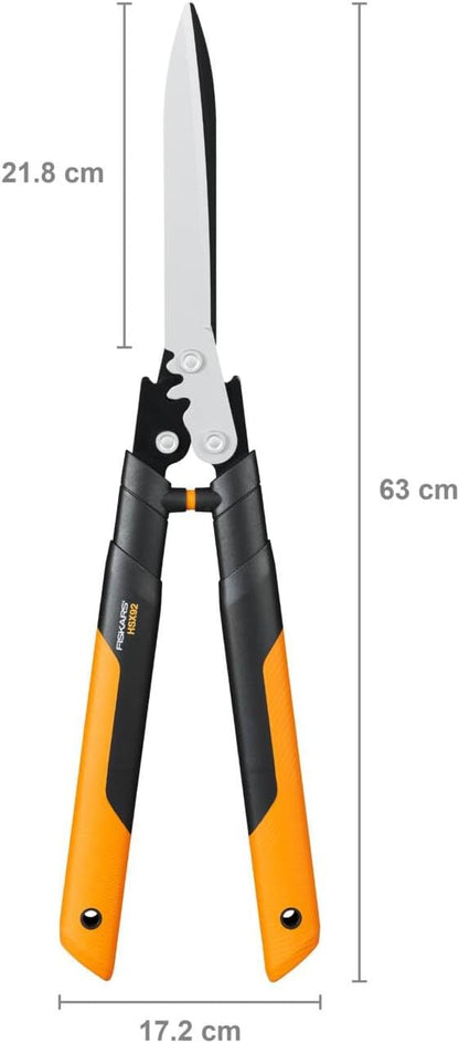 PowerGear X Hedge Shear HSX92, Non-Stick Coating, Steel Blades, Length: 63 cm, Black/Orange, 1023631