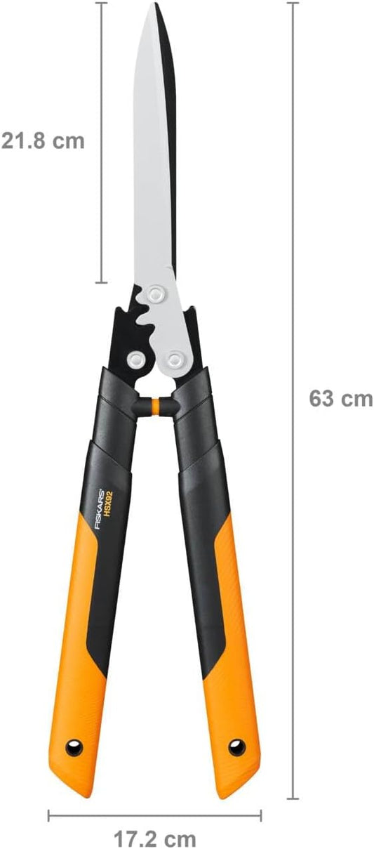 PowerGear X Hedge Shear HSX92, Non-Stick Coating, Steel Blades, Length: 63 cm, Black/Orange, 1023631