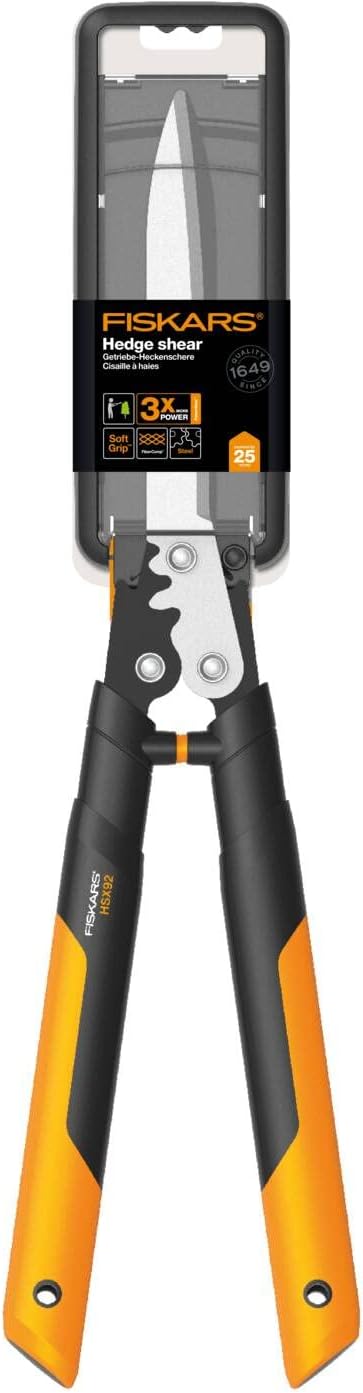 PowerGear X Hedge Shear HSX92, Non-Stick Coating, Steel Blades, Length: 63 cm, Black/Orange, 1023631
