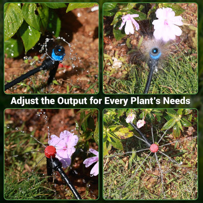 100FT Drip Irrigation Kit, 30 Adjustable Emitters, Quick Connect System