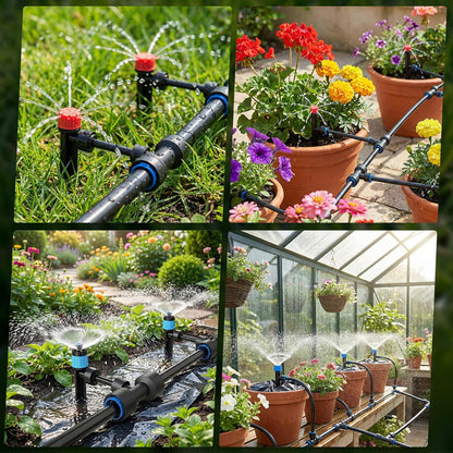 100FT Drip Irrigation Kit, 30 Adjustable Emitters, Quick Connect System