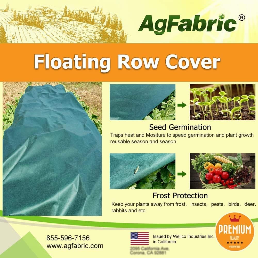 Floating Row Covers 7'x25' 0.55oz Plant Frost Blanket for Cold Weather Protection&Season Extension,Dark Green