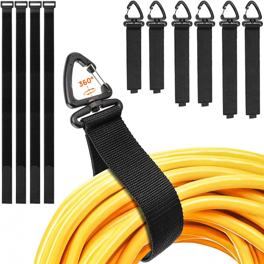 Heavy-Duty Storage Straps - Extension Cord Organizer, Cable Straps, Cord Wrap Keeper for Hoses, Rope, Power Cord, RV Accessories, Workshop and Garage Storage and Organization (10 Pack)