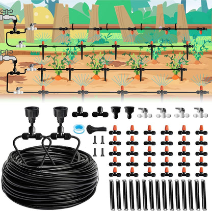 Drip Irrigation Kit for Garden, Quick-Connect Plant Watering System 230FT