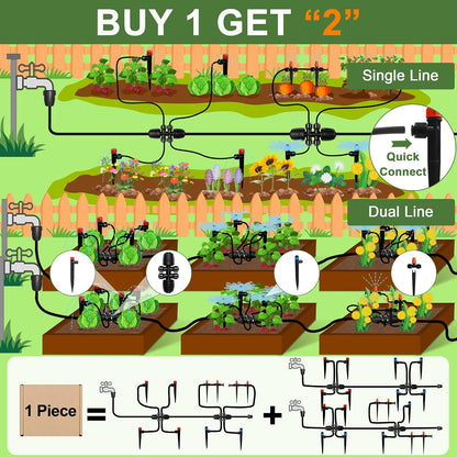 Drip Irrigation Kit for Garden, Quick-Connect Plant Watering System 230FT
