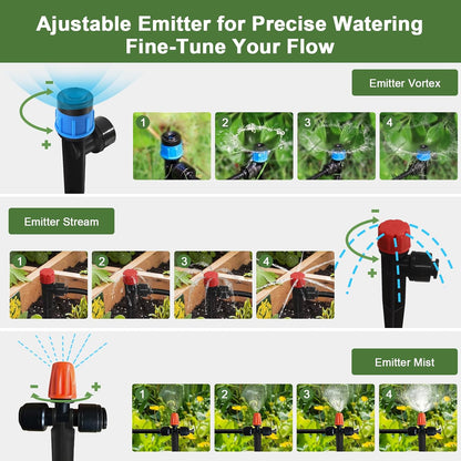 Drip Irrigation Kit for Garden, Quick-Connect Plant Watering System 230FT