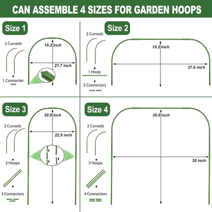 Garden Mesh Netting Kit, 10 * 33ft Ultra Fine Netting with 6pcs Garden Hoops for Raised Beds, Plants Cover Net for Vegetable Fruit, Animals Barrier Protection Greenhouse Row Cover