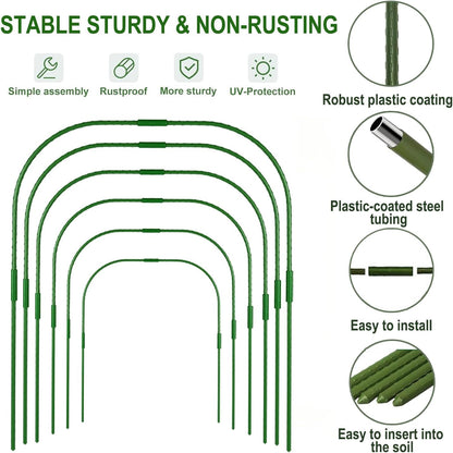 Garden Mesh Netting Kit, 10 * 33ft Ultra Fine Netting with 6pcs Garden Hoops for Raised Beds, Plants Cover Net for Vegetable Fruit, Animals Barrier Protection Greenhouse Row Cover