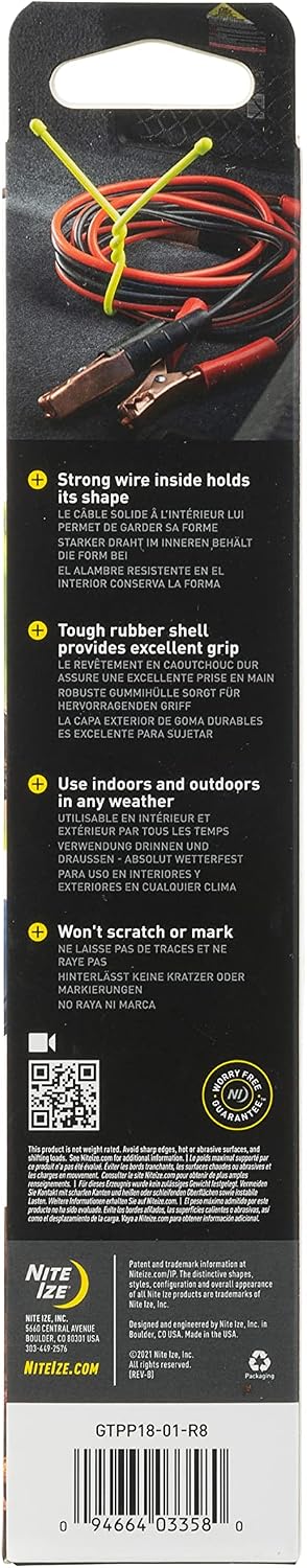 Gear Tie Original ProPacks - Reusable Rubber Twist Ties for Indoor & Outdoor Use - Bendable Wire Interior - Durable Rubber Exterior - Secure Grip - Black, 18" (6 Pack)