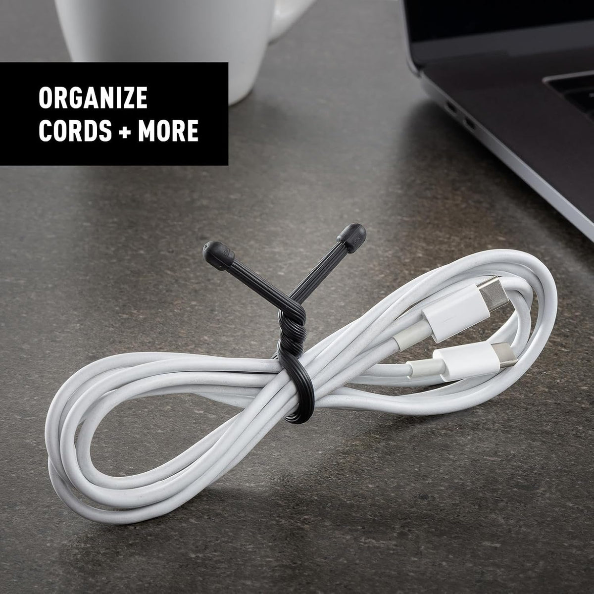 Gear Tie Original ProPacks - Reusable Rubber Twist Ties for Indoor & Outdoor Use - Bendable Wire Interior - Durable Rubber Exterior - Secure Grip - Black, 18" (6 Pack)