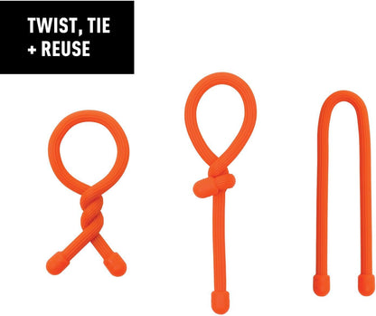 Gear Tie Original ProPacks - Reusable Rubber Twist Ties for Indoor & Outdoor Use - Bendable Wire Interior - Durable Rubber Exterior - Secure Grip - Black, 18" (6 Pack)