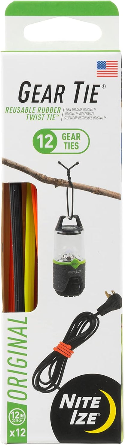 Gear Tie Original ProPacks - Reusable Rubber Twist Ties for Indoor & Outdoor Use - Bendable Wire Interior - Durable Rubber Exterior - Secure Grip - Black, 18" (6 Pack)