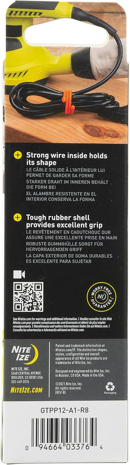 Gear Tie Original ProPacks - Reusable Rubber Twist Ties for Indoor & Outdoor Use - Bendable Wire Interior - Durable Rubber Exterior - Secure Grip - Black, 18" (6 Pack)