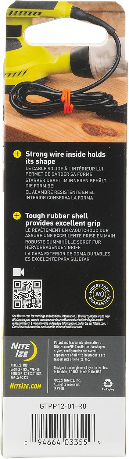 Gear Tie Original ProPacks - Reusable Rubber Twist Ties for Indoor & Outdoor Use - Bendable Wire Interior - Durable Rubber Exterior - Secure Grip - Black, 18" (6 Pack)