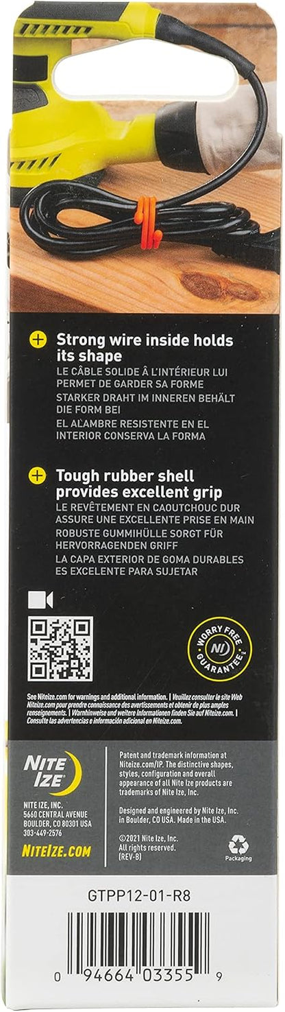 Gear Tie Original ProPacks - Reusable Rubber Twist Ties for Indoor & Outdoor Use - Bendable Wire Interior - Durable Rubber Exterior - Secure Grip - Black, 18" (6 Pack)