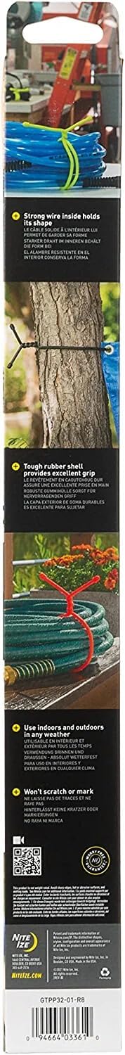 Gear Tie Original ProPacks - Reusable Rubber Twist Ties for Indoor & Outdoor Use - Bendable Wire Interior - Durable Rubber Exterior - Secure Grip - Black, 18" (6 Pack)