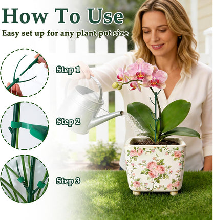 15 Pack Stackable Monstera Plant Support,Adjustable Plant Support Pole