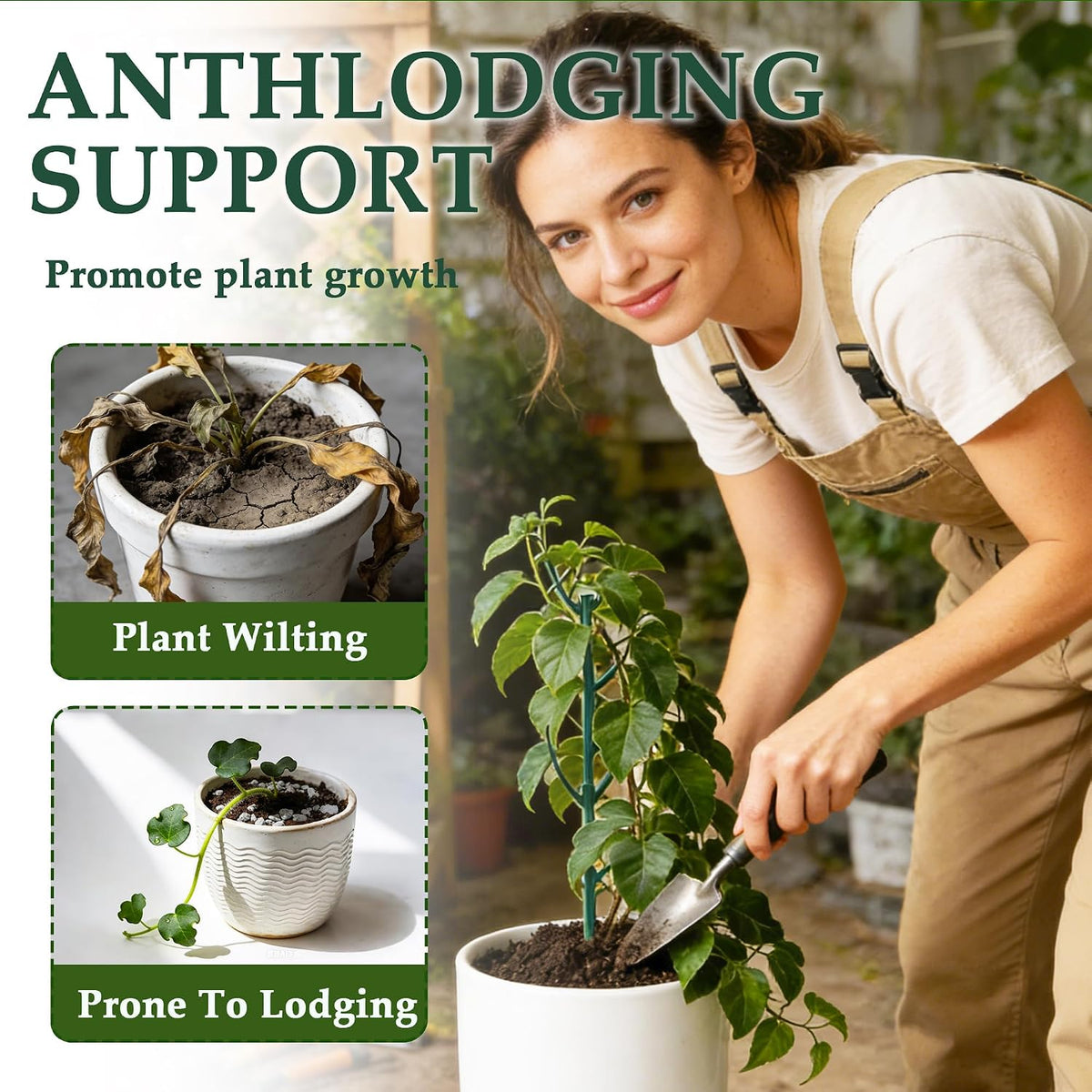 15 Pack Stackable Monstera Plant Support,Adjustable Plant Support Pole