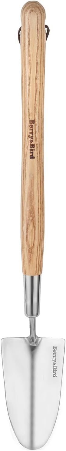 Stainless Steel Gardening Trowel, 23.43in Ash Wooden Long Handle