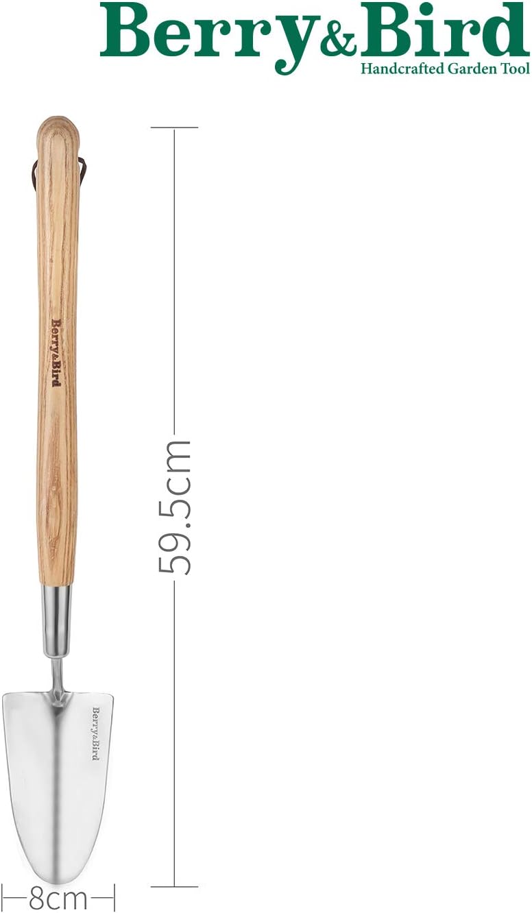 Stainless Steel Gardening Trowel, 23.43in Ash Wooden Long Handle