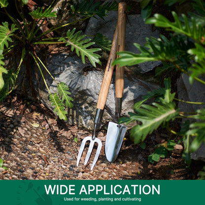 Stainless Steel Gardening Trowel, 23.43in Ash Wooden Long Handle