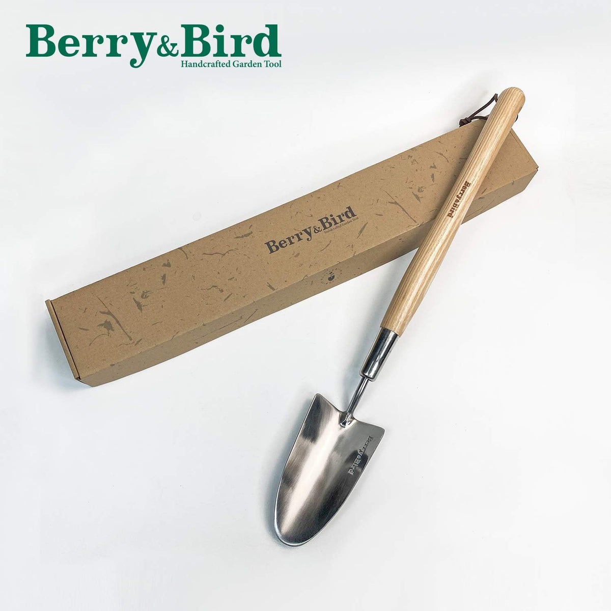 Stainless Steel Gardening Trowel, 23.43in Ash Wooden Long Handle