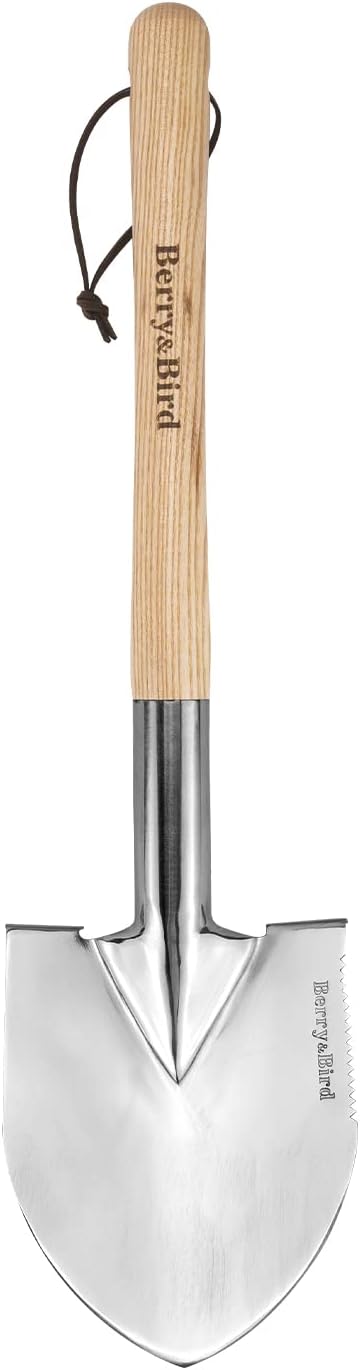 Stainless Steel Gardening Trowel, 23.43in Ash Wooden Long Handle