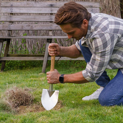 Stainless Steel Gardening Trowel, 23.43in Ash Wooden Long Handle