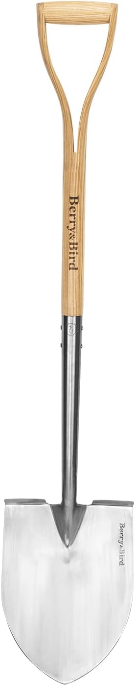 Stainless Steel Gardening Trowel, 23.43in Ash Wooden Long Handle