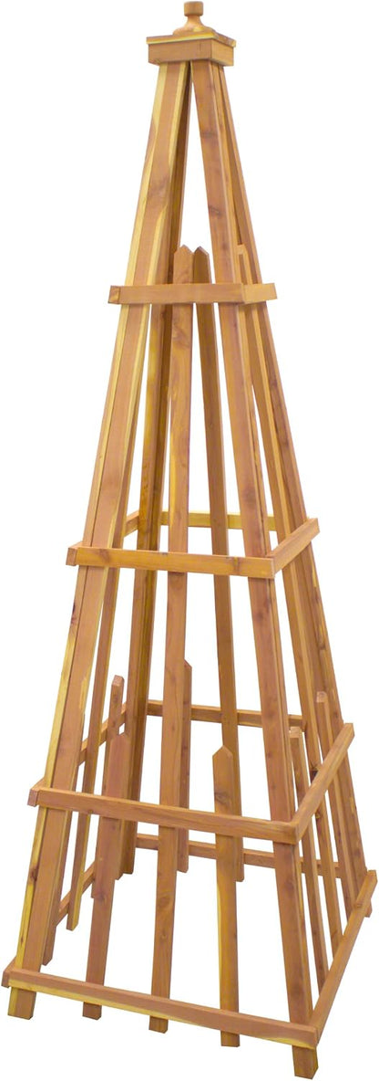 Amish Made Large Cedar Pyramid Trellis , 72", Premium Red